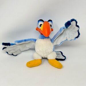 Walt Disney Mattel Lion King Zazu Hornbill Bird 8" VTG 1994 Plush Body Hard Head